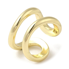 Латунные открытые кольца манжеты, двойное кольцо из проволоки для женщин
