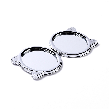 DIY Cat Special Shaped Diamond Painting Mini Makeup Mirror Kits, Foldable Two Sides Vanity Mirrors, with Rhinestone, Pen, Plastic Tray and Drilling Mud