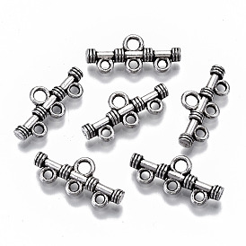 Tibetan Style Alloy Chandelier Components Links, 3-Strand Reducer Connector, Bar, Cadmium Free & Lead Free