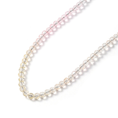 Collier de perles rondes en verre bling pour femme