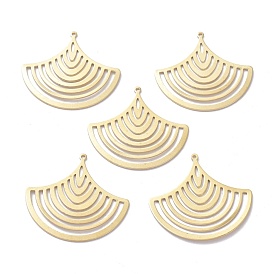 Brass Pendants, DIY Accessories, for Bracelets, Earrings, Necklaces, Hollow, Fan