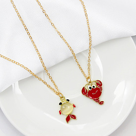 Cute Lobster and Goldfish Pendant Necklaces for Fashionable Accessories