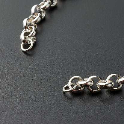 304 Stainless Steel Rolo Bracelet, Belcher Chain, with Spool, with 304 Stainless Steel Jump Rings, with Brass Chain Extender