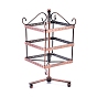 Iron Rotating 3-Tier Earring Display Stand, for Hanging Dangle Earring, 96 Holes