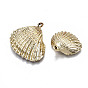 Electroplate Natural Shell Pendants, with Iron Loop, Shell