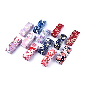 Ruban de coton floral style kimono japonais, unique imprimé, pour l'arc de cheveux de bricolage, couvre-chef, garniture à la main
