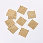Étiquettes métalliques, laiton estampage pendentifs d'étiquette vierge, carrée, 20x20x0.5mm, Trou: 1mm