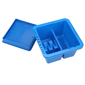 Multifunction Plastic Paint Brush Basins, with Lid, Painting Brushes Washer, Square