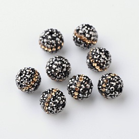 De qualité autour d'une argile de strass paver perles, 10mm, Trou: 1mm