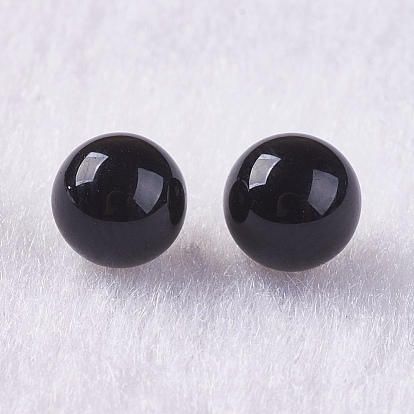 Perles d'onyx noir naturel, sphère de pierres précieuses, non percé / pas de trou, teint, ronde
