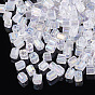 Perles de rocaille en verre, couleurs transparentes arc, trou carré, cube