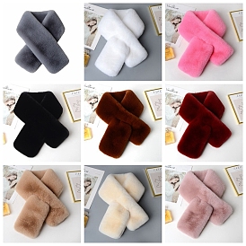Fluffy Polyester Imitation Wool Neck Warmer Scarf, Winter Scarf, Faux Fur Collar Scarves