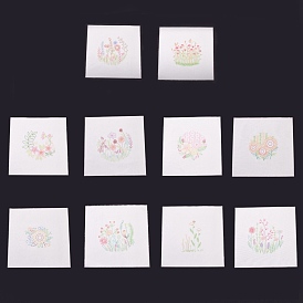 DIY Embroidery Fabric with Eliminable Pattern, Embroidery Cloth, Square