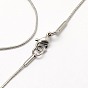 Trendy Men's 304 Stainless Steel Snake Chain Necklaces, with Lobster Clasps