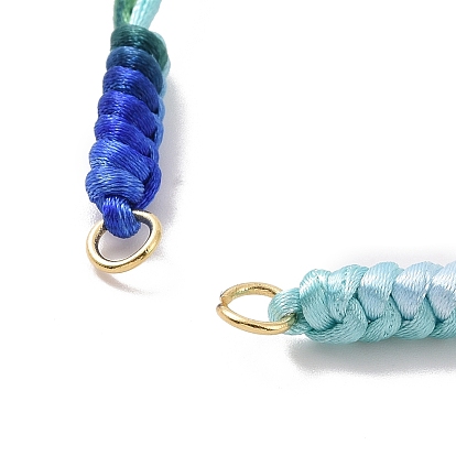 Fabrication de bracelets à maillons en fil de nylon tressé réglable, convient aux breloques de connecteur, couleur mixte