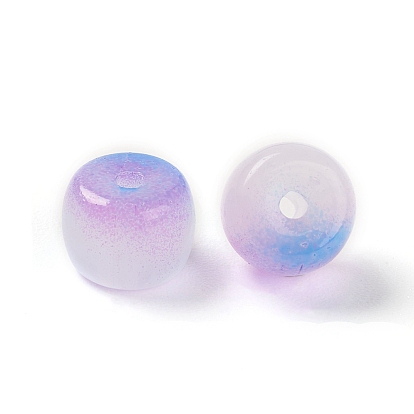 Perles de verre peintes par pulvérisation opaque, plat rond