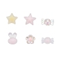 Transparent Acrylic Beads, Frosted, Bead in Bead, Candy & Flower & Star & Rabbit, Mixed Color