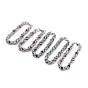 304 Stainless Steel Byzantine Chain Bracelet for Girl Women, Round Glass Beads Bracelet