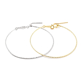925 Sterling Silver Twist Round Bangles, with S925 Stamp
