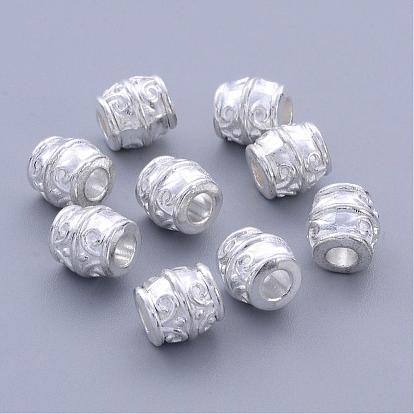 Tibetan Style Alloy Beads, Lead Free and Cadmium Free, Barrel, about 8mm wide, 8mm thick, hole: 3.2mm