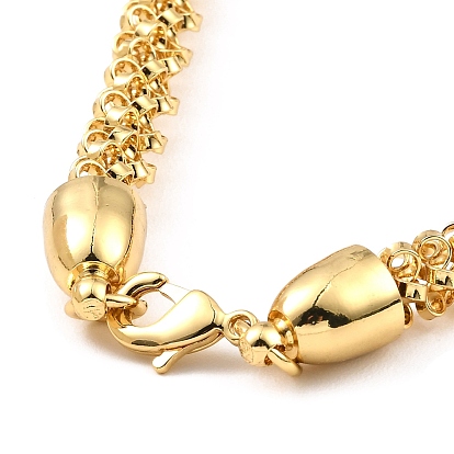 Brass Chain Necklaces, Twist Minimalism Necklace, with Lobster Claw Clasp