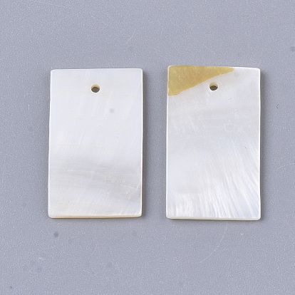 Pendentifs de coquillages d'eau douce, rectangle