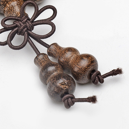 5 -loop style bijoux bouddhistes, bracelets de perles de mala de bois de santal / colliers, ronde