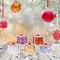10M Christmas Theme Printed Organza Ribbons, Garment Accessories, Hot Stamping Musical Note & Star Pattern