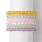 Frosted Glass Round Beaded Stretch Bracelet Sets for Women