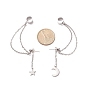 304 серьги-гвоздики с цепочками из нержавеющей стали, асимметричные серьги звезда и луна для женщин
