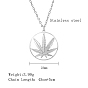 Stainless Steel Pendant Necklace for Women, Leaf