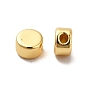 Rack Plating Brass Beads, Long-Lasting Plated, Flat Round