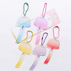 Gradient Acrylic Disc Pendant Decoration, with Ball Chains, for DIY Keychain Pendant Ornaments