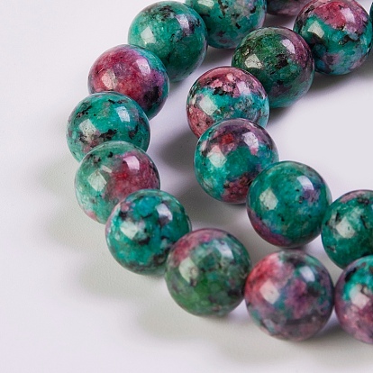 Synthetic Ruby in Zoisite Beads Strands, Round