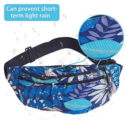 Sports Waist Pack for Women, Adjustable Strap Fanny Pack, Leaves Print Crossbody, Bum Bag for Traveling Casual Running Hiking Cycling