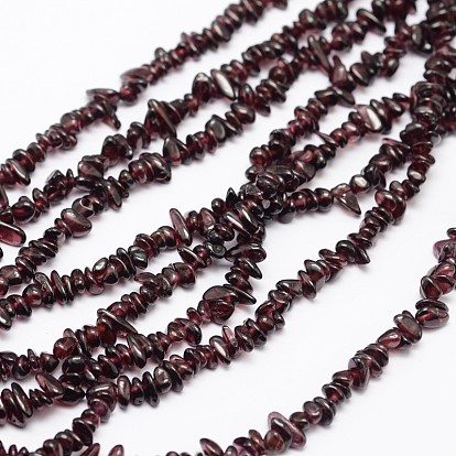 Chips Natural Garnet Beads Strands, 3~8x3~12x3~5mm, Hole: 1mm, about 32 inch