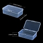 6 caja de plástico transparente con tapa con bisagras, para manualidades, diamantes de uñas, almacenamiento de cuentas, Rectángulo