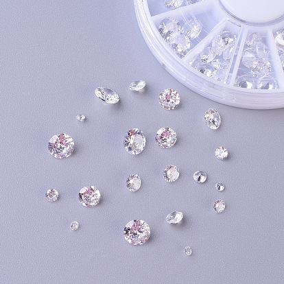 Cubic Zirconia Cabochons, Grade A, Faceted, Diamond