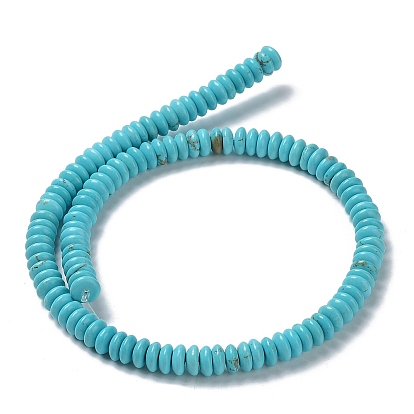 Natural Howlite Beads Strands, Dyed, Disc