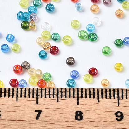 Glass Seed Beads, Transparent Colours Luster, Round
