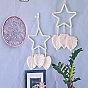 Adornos colgantes de pared de polialgodón tejido con estrella de macramé bohemio, Tapices de borlas para decoración del dormitorio del hogar.