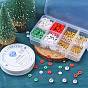 Kit de fabrication de bracelets bricolage sur le thème de noël, y compris un disque en argile polymère et une lettre en acrylique et des perles intercalaires en plastique, Anneaux de saut en fer et perles d'espacement