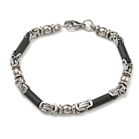 Two Tone 304 Stainless Steel Column Link Chain Bracelet