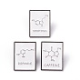 Alloy Enamel Brooches, Enamel Pin, for Teachers Students, with Plastic Clutches, Rectangle with Chemical Equation, Platinum, White