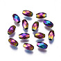 Perlas de aleación de color arco iris chapado en estante, sin cadmio y níque y plomo, facetados, barril