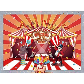 Polyester Rectangle Flags, Circus Theme Hanging Banner, for Party Festival Home Decorations