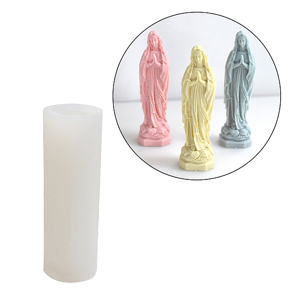 Moldes de silicona para velas perfumadas de la Virgen María religiosa, moldes para hacer velas, moldes para velas de aromaterapia
