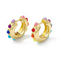 Boucles d'oreilles créoles en perles de résine colorées, bijoux en laiton pour femmes