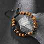 Nylon réglable bracelets cordon tressé de perles, avec des perles de pierres fines