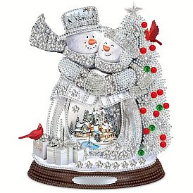 Christmas Snowman Lover DIY Diamond Painting Kit, Including Resin Rhinestones Bag, Diamond Sticky Pen, Tray Plate and Glue Clay